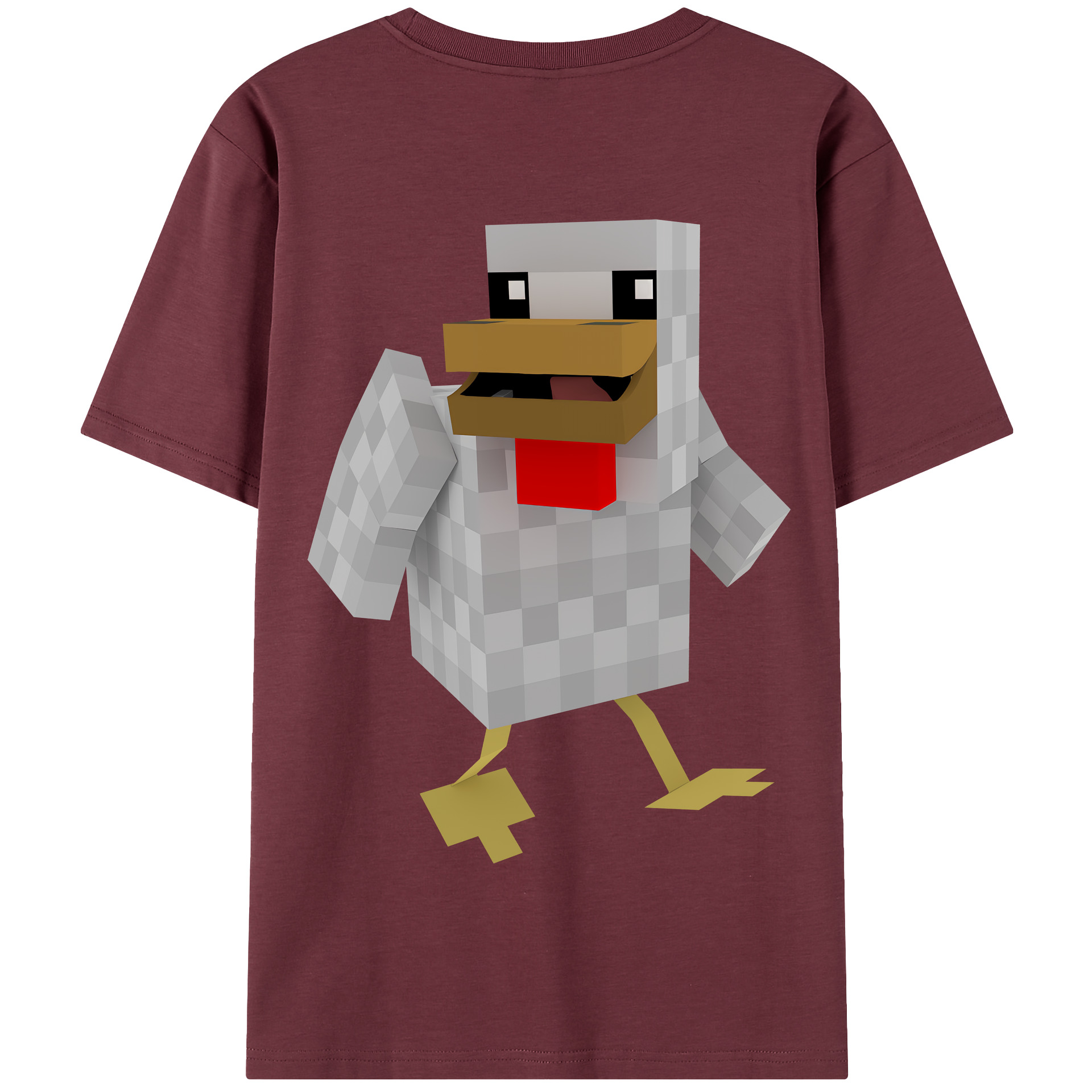 （画像用） マインクラフト ブロックの世界 Minecraft MC Block world 綿100％半袖Tシャツ（背面プリント）